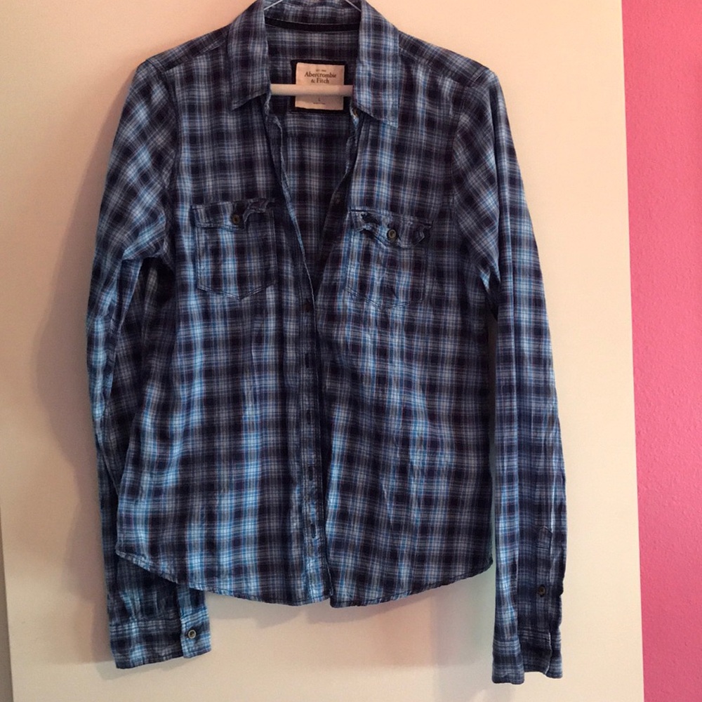 Vintage Abercrombie and Fitch long sleeved plaid top L